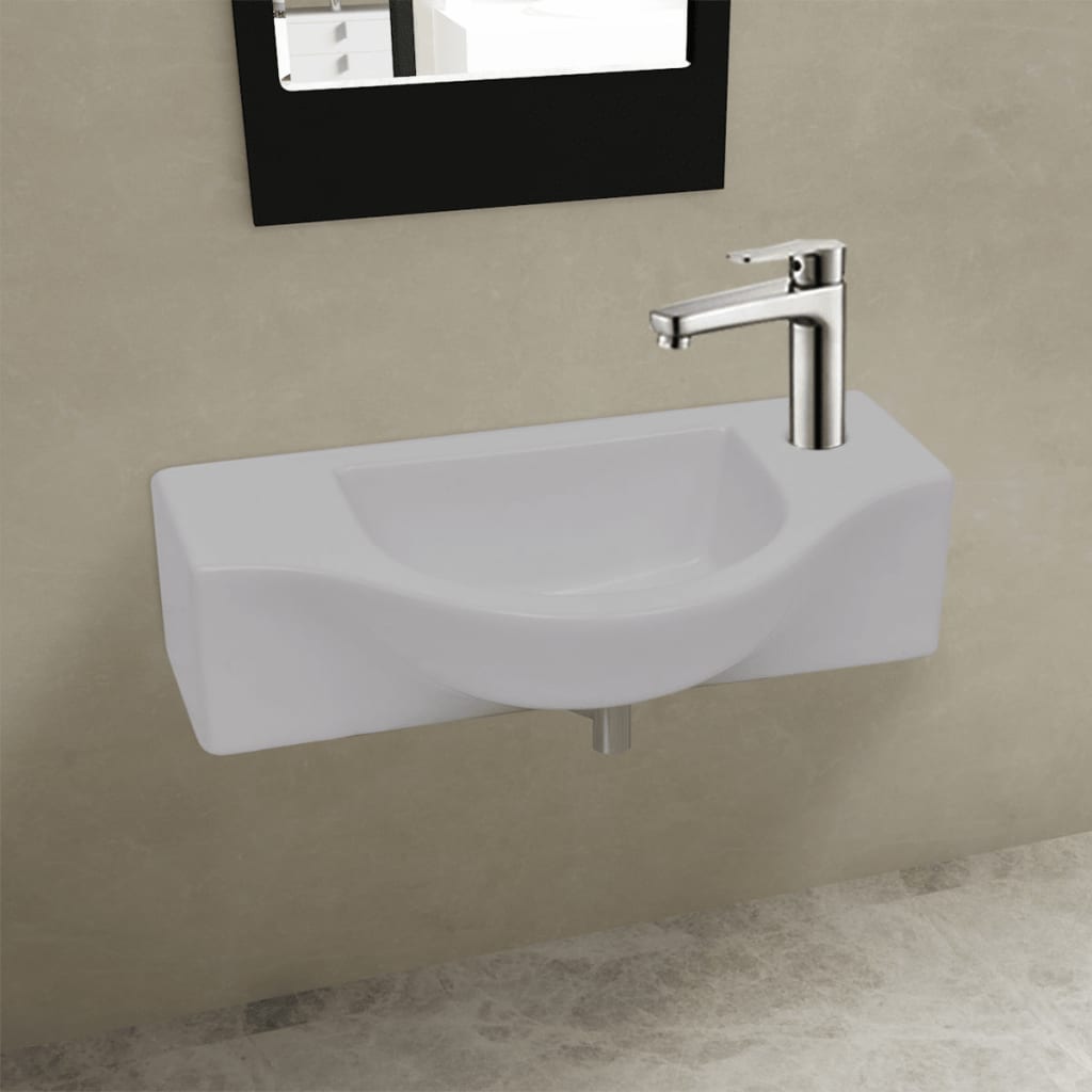 Lavabo De Cerámica Con Orificio De Grifo/Desagüe