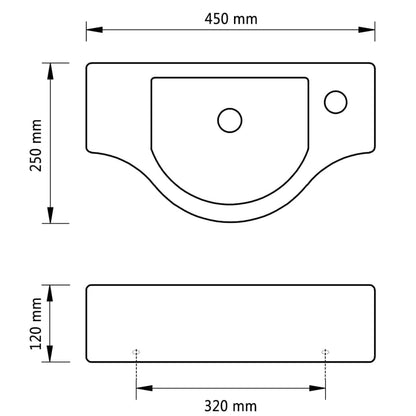 Lavabo De Cerámica Con Orificio De Grifo/Desagüe