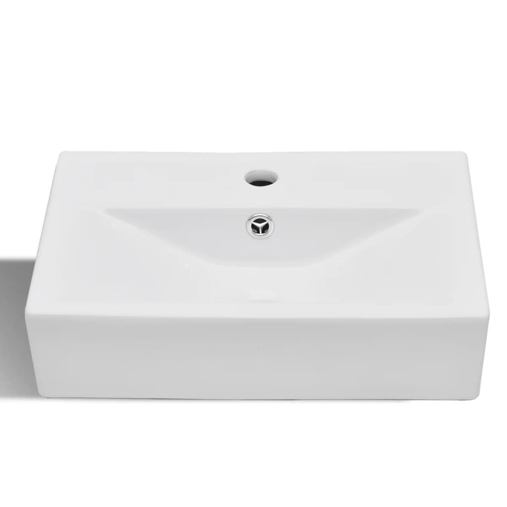 Lavabo Rectangular De Cerámica Hueco De Grifo/Desagüe