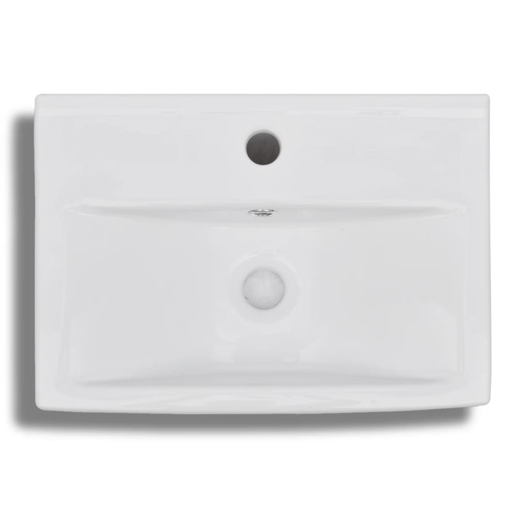 Lavabo Rectangular De Cerámica Hueco De Grifo/Desagüe