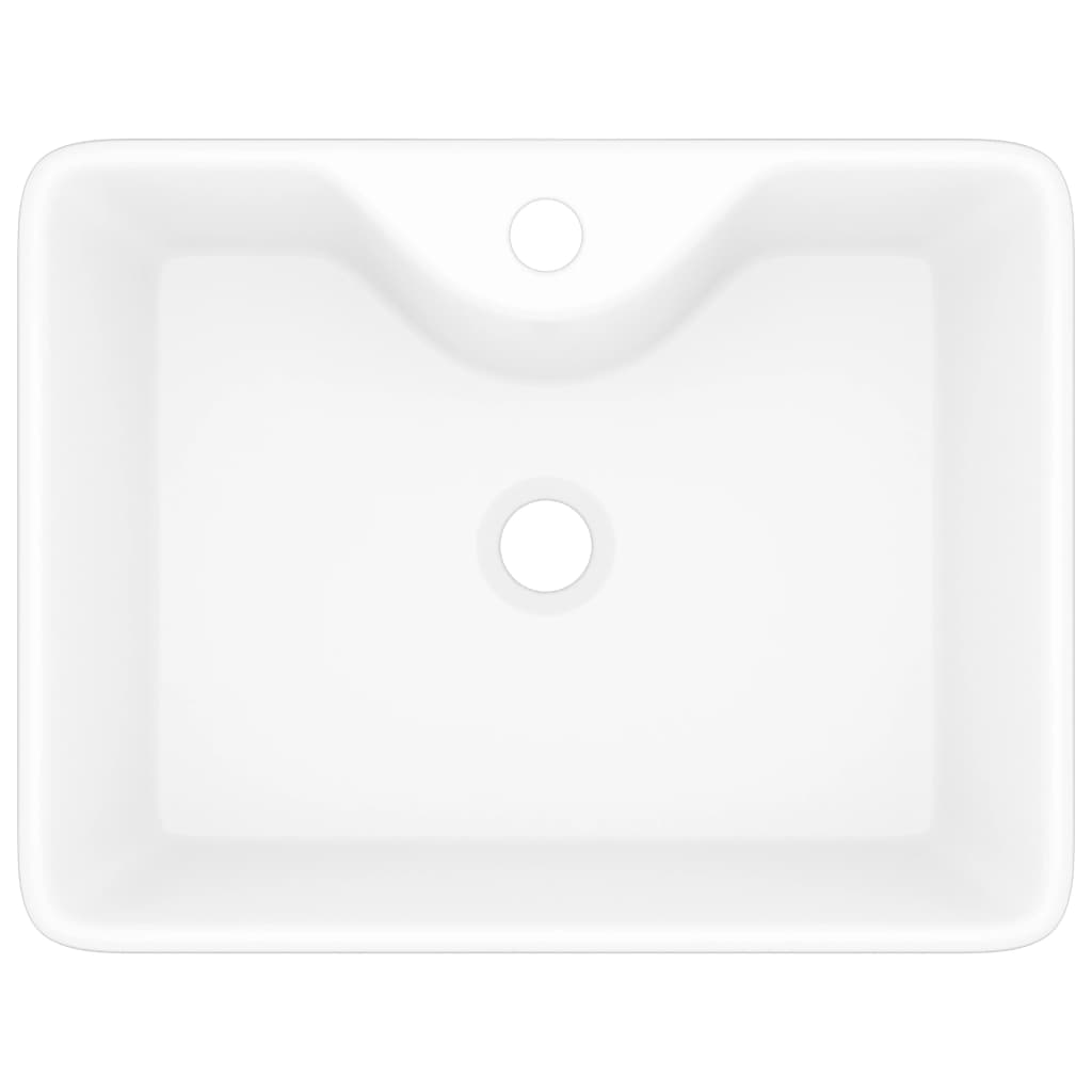 Lavabo De Cerámica Cuadrado Orificio De Grifo Y Desagüe