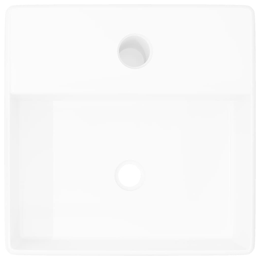 Lavabo De Cerámica Cuadrado Orificio De Grifo Y Desagüe