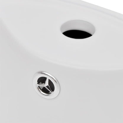 Lavabo De Pie Redondo De Cerámica Hueco De Grifo/Desagüe
