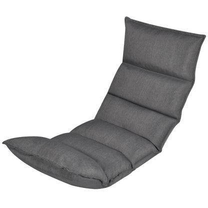 Tumbona De Suelo Plegable De Tela Gris