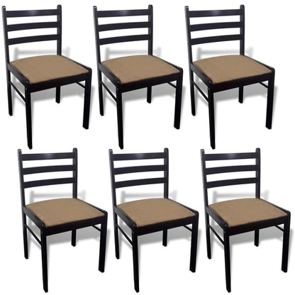 Sillas De Comedor 6 Unidades Madera Maciza Y Terciopelo