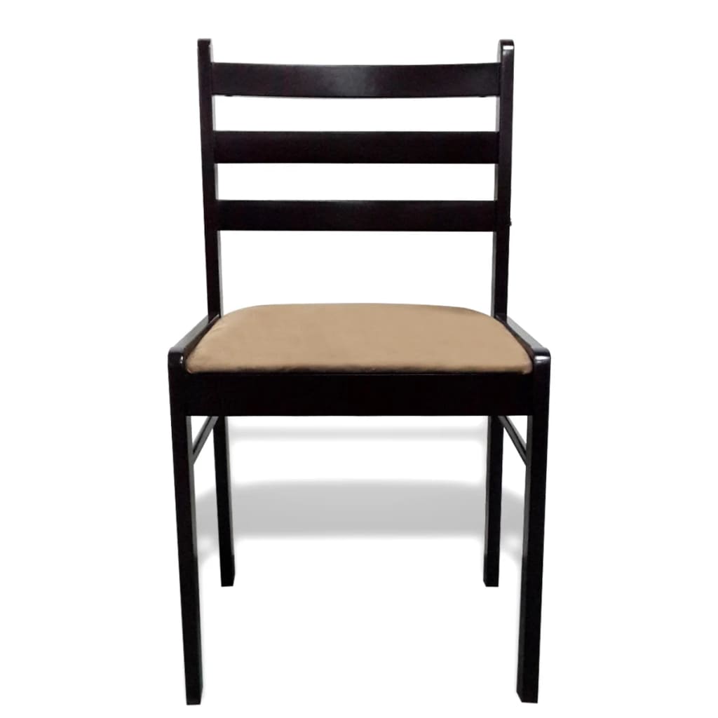 Sillas De Comedor 6 Unidades Madera Maciza Y Terciopelo