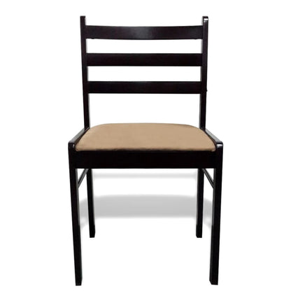 Sillas De Comedor 6 Unidades Madera Maciza Y Terciopelo