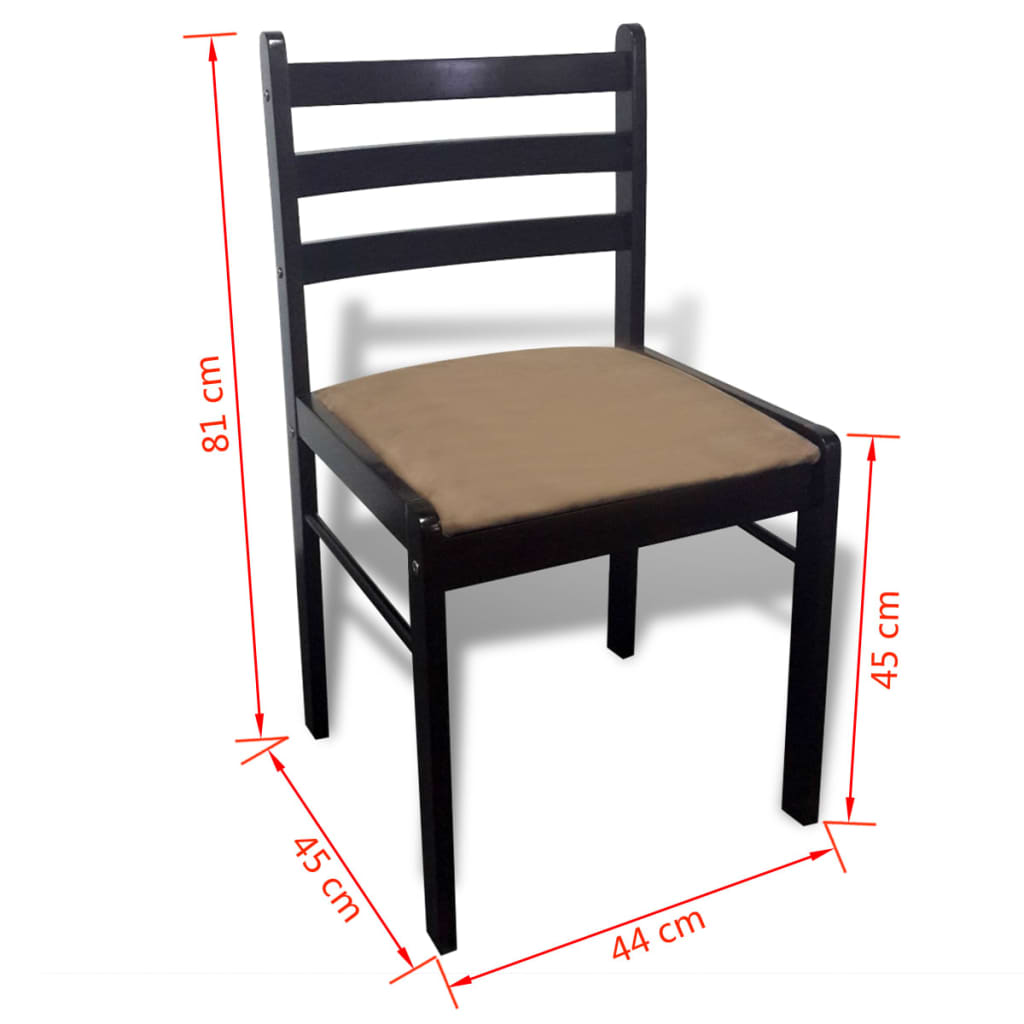 Sillas De Comedor 6 Unidades Madera Maciza Y Terciopelo