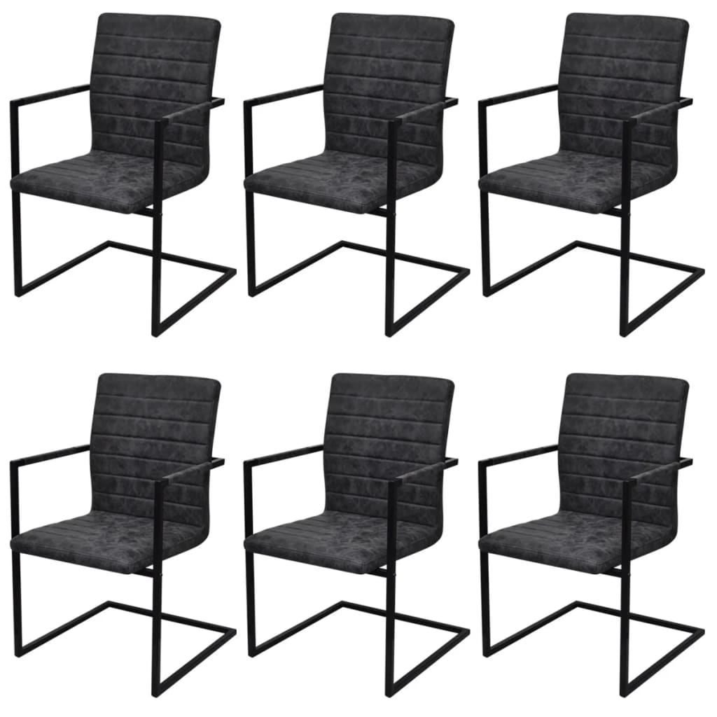 Sillas De Comedor Voladizas 2 Uds Cuero Sintético
