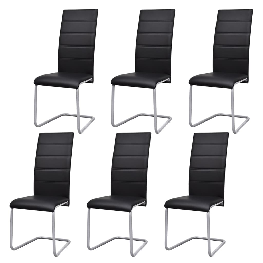 Sillas De Comedor Voladizas 6 Unidades Cuero Sintético