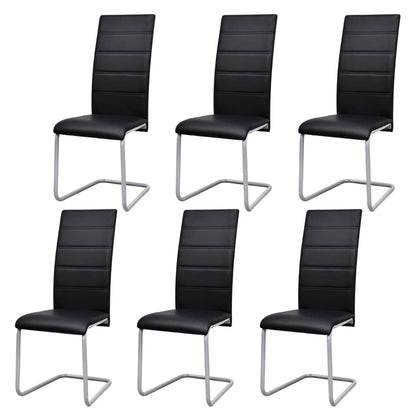 Sillas De Comedor Voladizas 6 Unidades Cuero Sintético