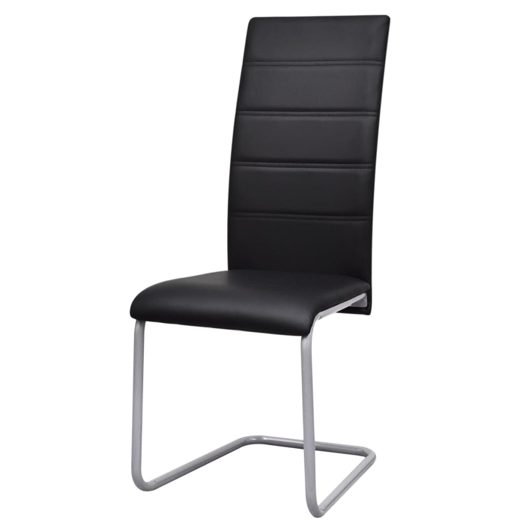 Sillas De Comedor Voladizas 6 Unidades Cuero Sintético
