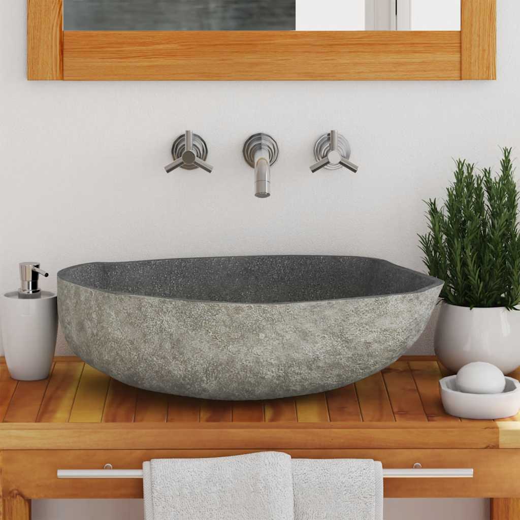 Lavabo Ovalado Piedra De Río (45-53)X(34-41) Cm