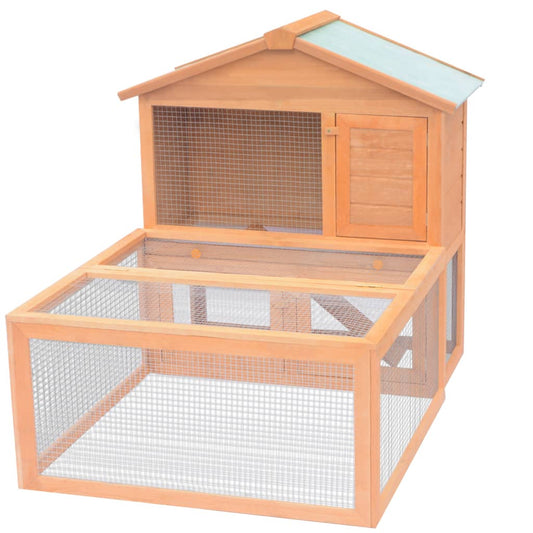 Conejera Jaula De Animales Con Patio Exterior Madera