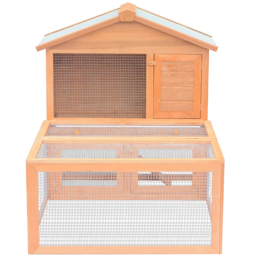 Conejera Jaula De Animales Con Patio Exterior Madera