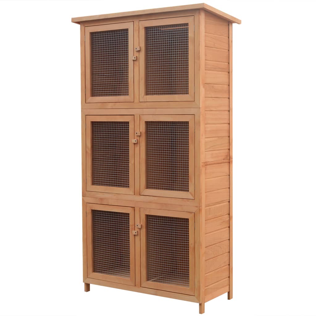 Jaula De Animales Conejera 6 Habitaciones Madera