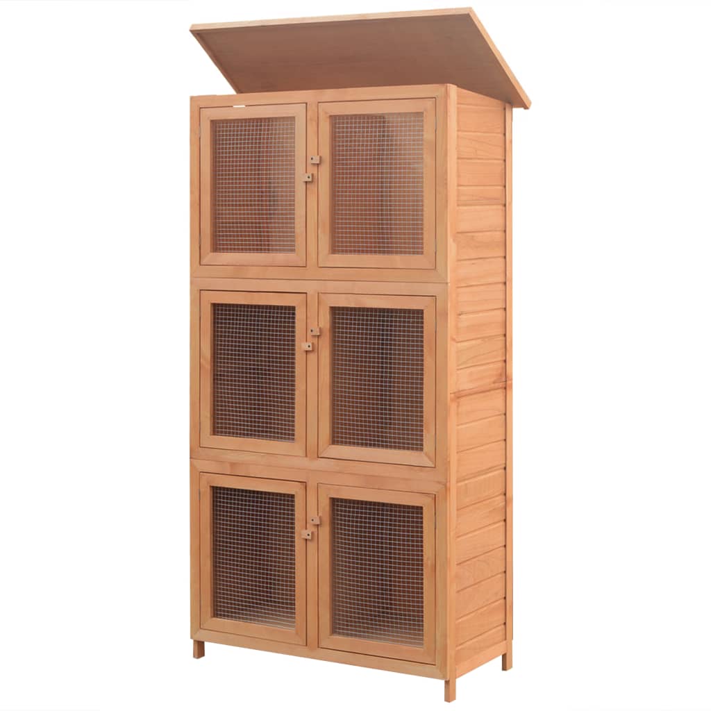 Jaula De Animales Conejera 6 Habitaciones Madera