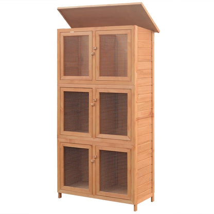Jaula De Animales Conejera 6 Habitaciones Madera