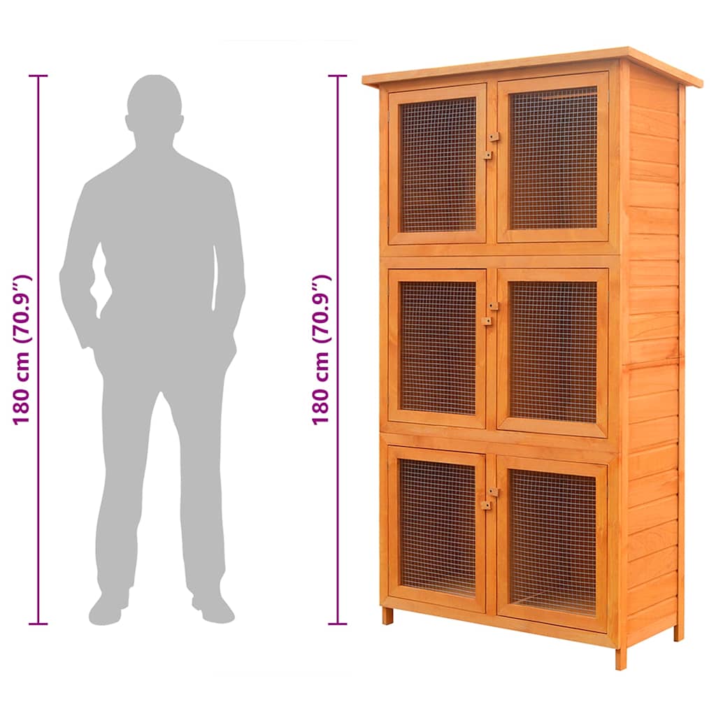 Jaula De Animales Conejera 6 Habitaciones Madera