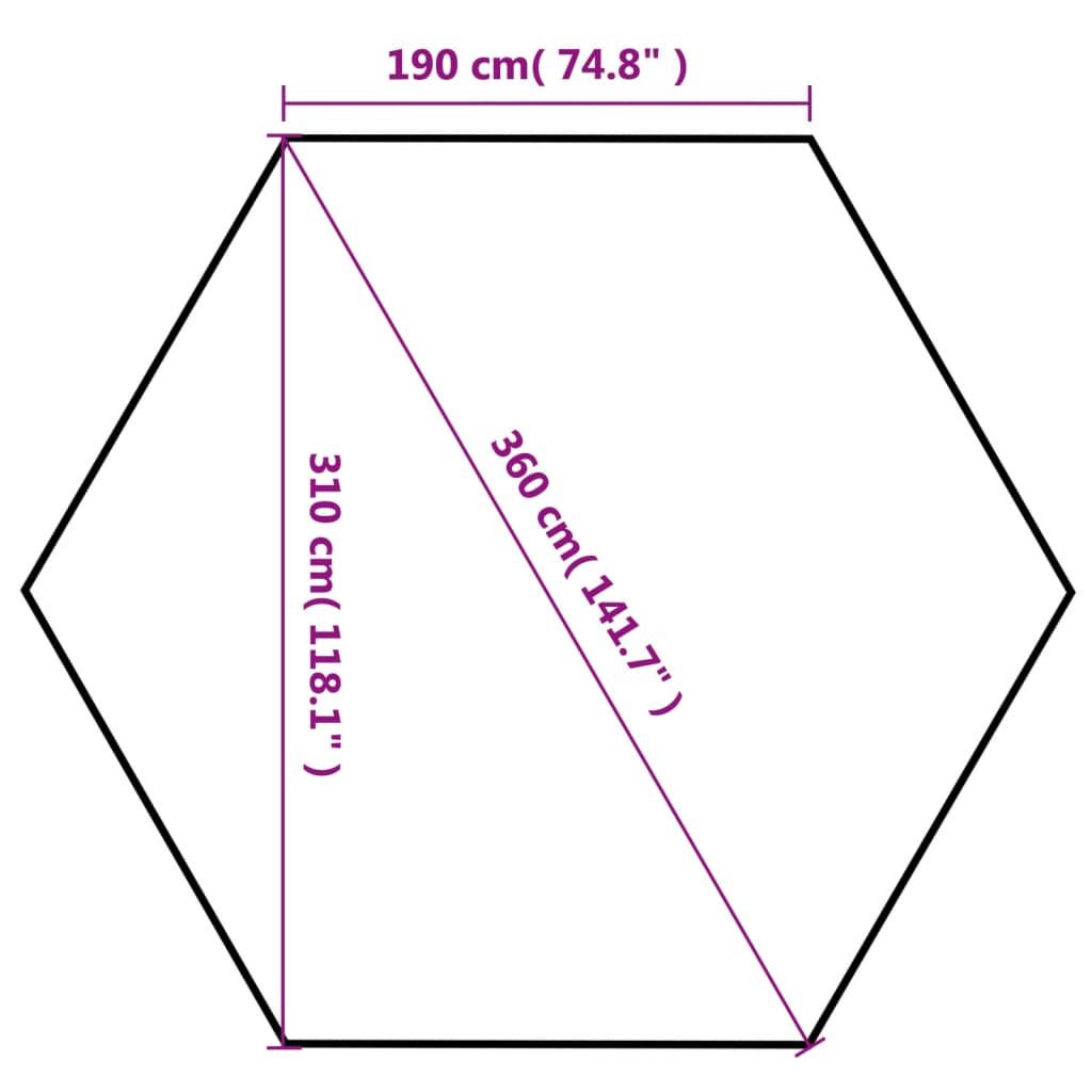 Carpa Desplegable Hexagonal 6 Paredes Blanco 3,6X3,1M