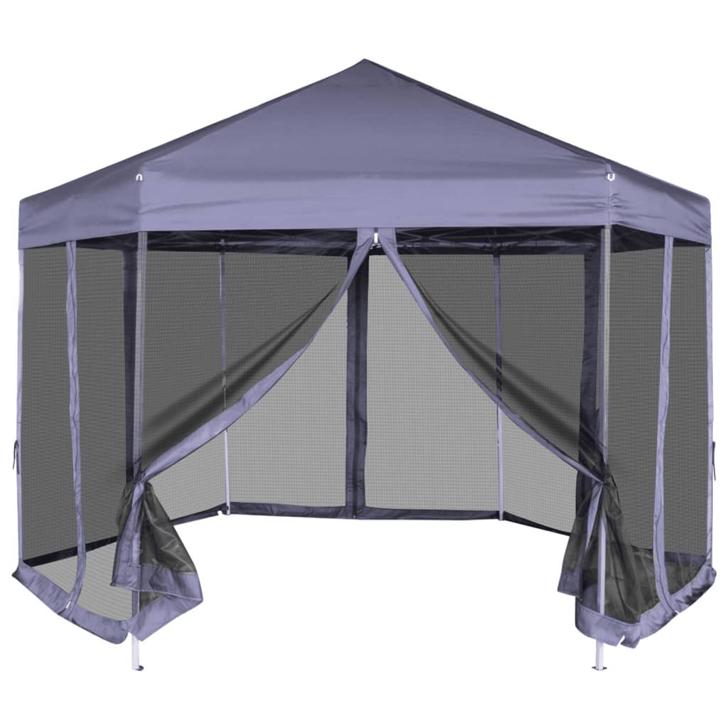 Carpa Desplegable Hexagonal 6 Paredes Blanco 3,6X3,1M