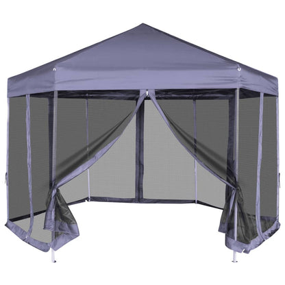 Carpa Desplegable Hexagonal 6 Paredes Blanco 3,6X3,1M