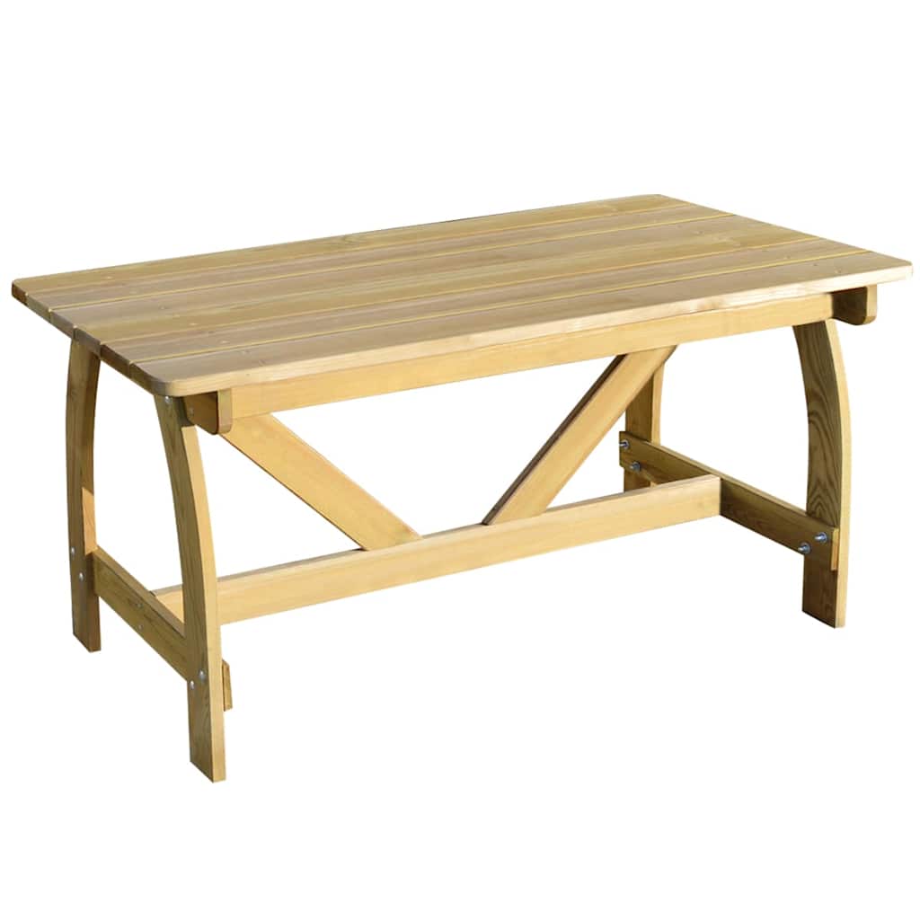 Mesa De Jardín De Madera De Pino Impregnada 150X74X75 Cm