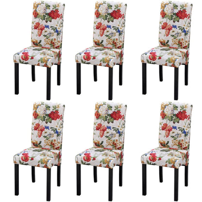 Sillas De Comedor 6 Uds Tela Multicolor