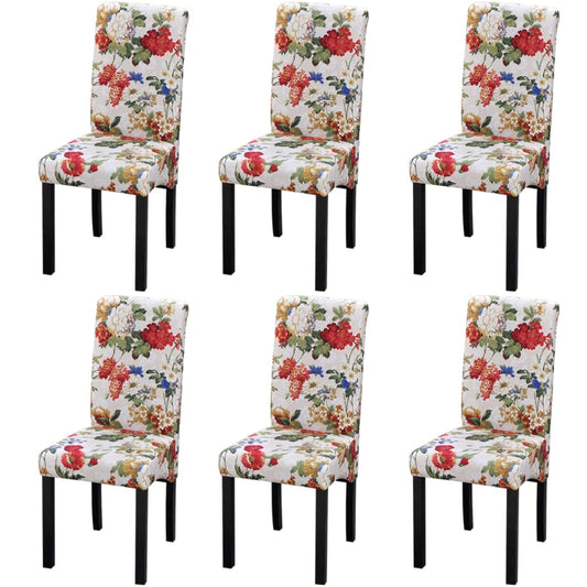 Sillas De Comedor 6 Uds Tela Multicolor