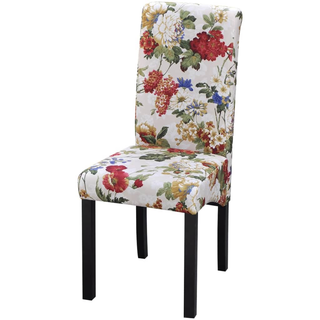 Sillas De Comedor 6 Uds Tela Multicolor