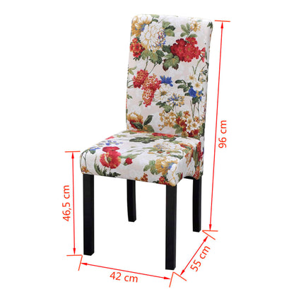 Sillas De Comedor 6 Uds Tela Multicolor