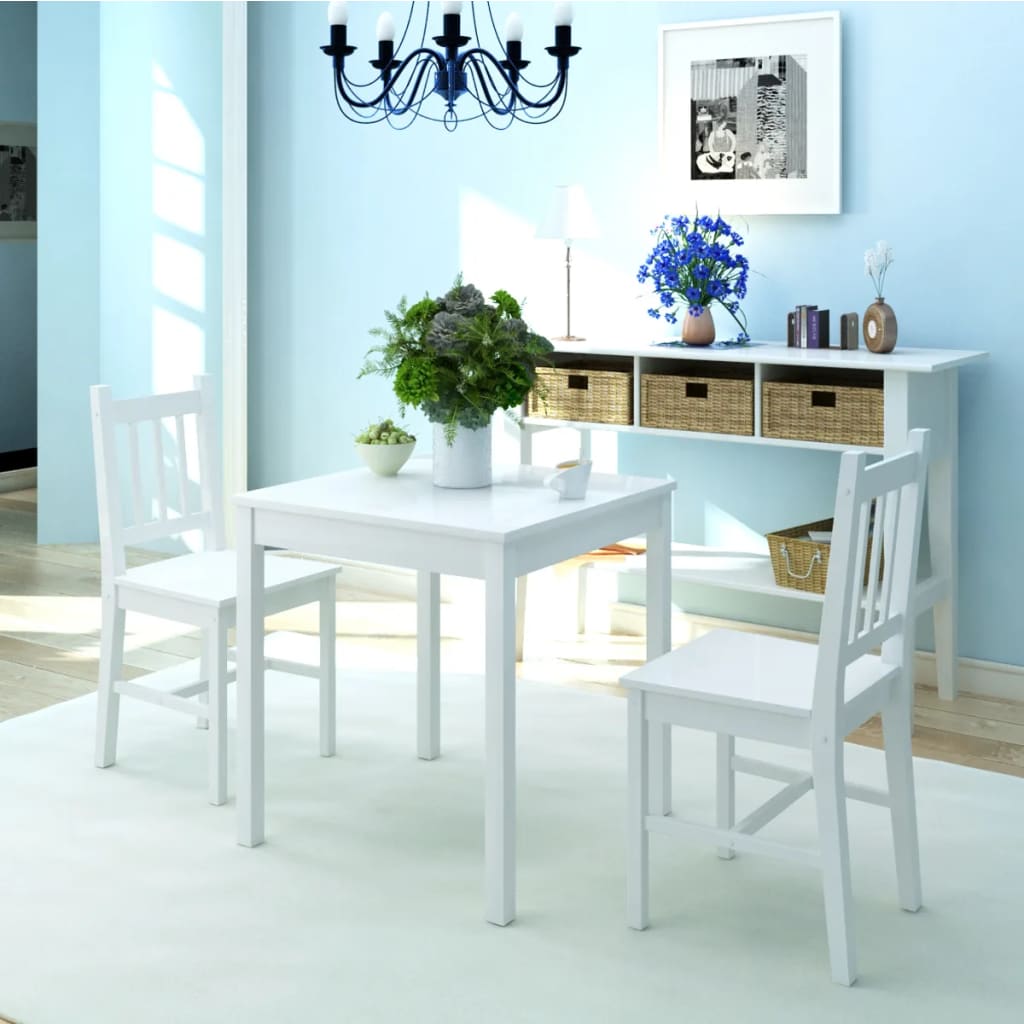 Conjunto De Comedor 3 Piezas Madera De Pino