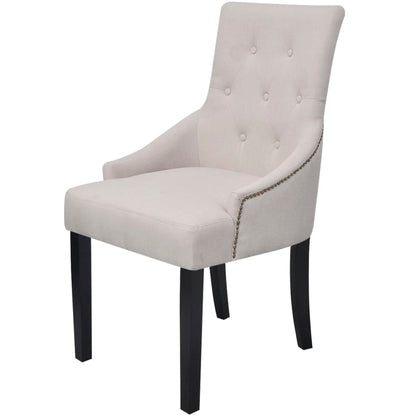 Sillas De Comedor 4 Unidades Tela Gris Crema