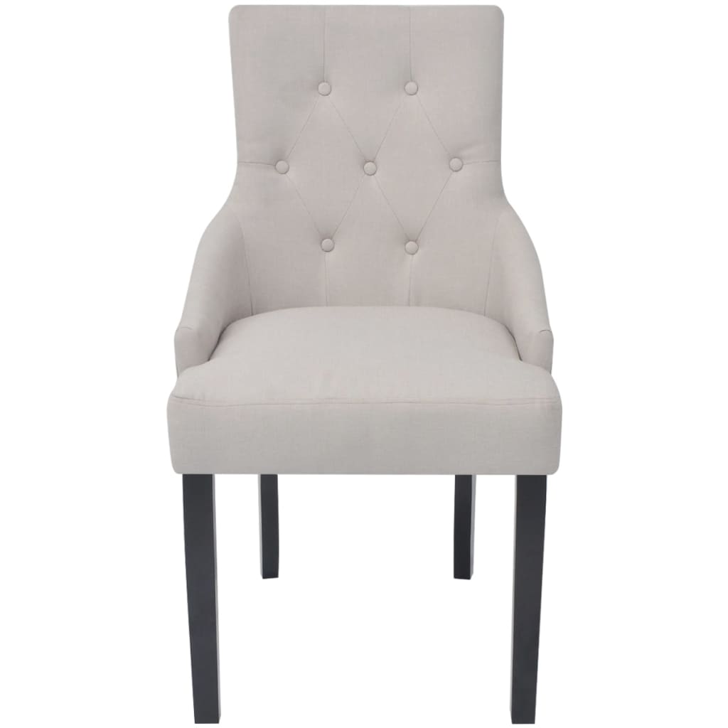 Sillas De Comedor 4 Unidades Tela Gris Crema