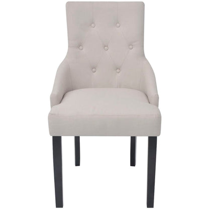 Sillas De Comedor 4 Unidades Tela Gris Crema