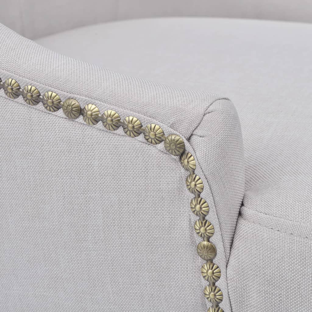 Sillas De Comedor 4 Unidades Tela Gris Crema