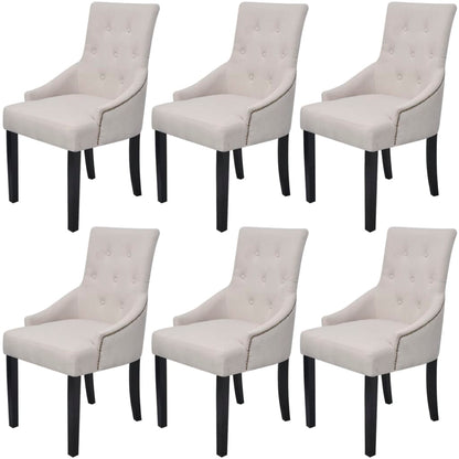 Sillas De Comedor 4 Unidades Tela Gris Crema