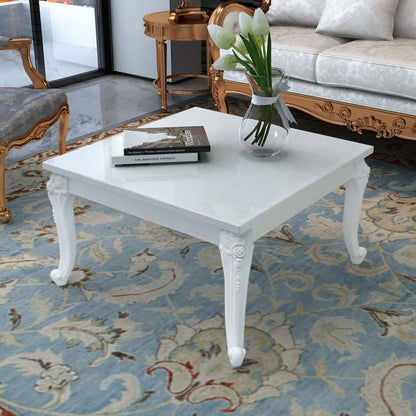 Mesa De Centro Blanco Brillante
