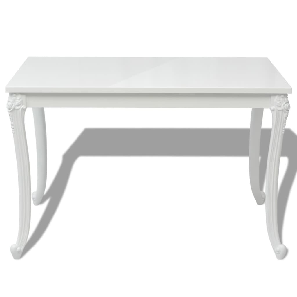 Mesa De Comedor Blanco Brillante