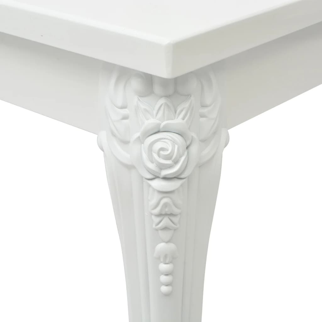 Mesa De Comedor Blanco Brillante