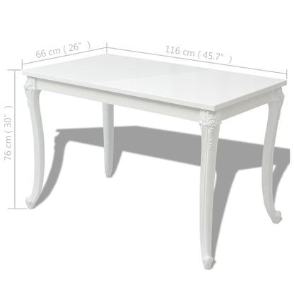 Mesa De Comedor Blanco Brillante