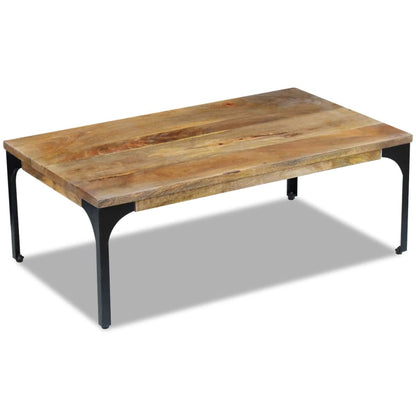 Mesa De Centro De Madera Maciza Mango 100X55X35 Cm