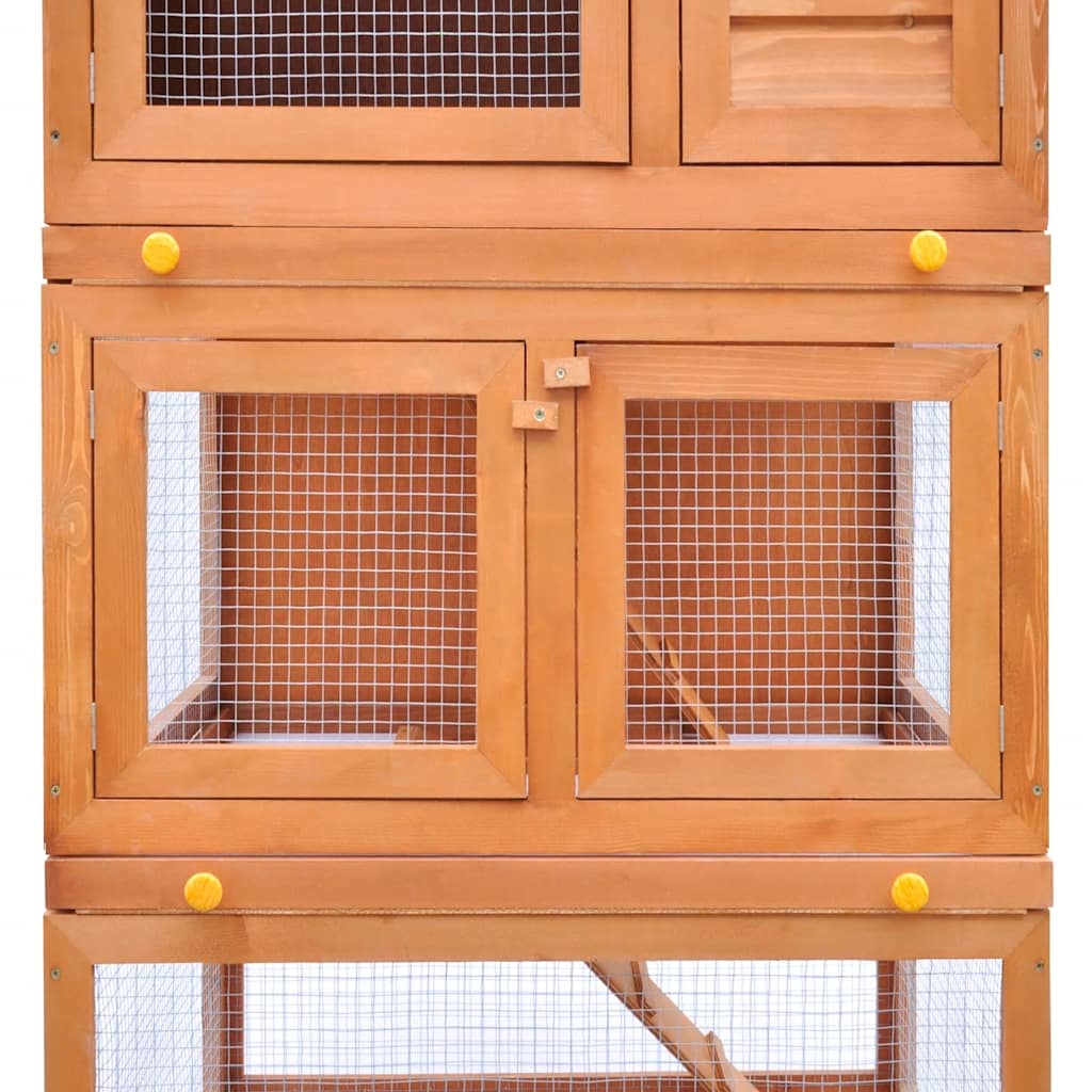 Jaula De Madera Para Conejos De Exterior, 3 Niveles