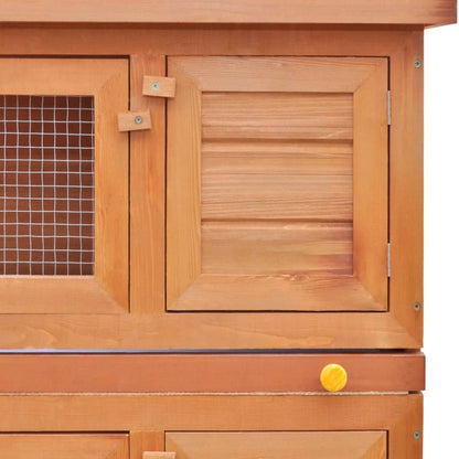 Jaula De Madera Para Conejos Pequeños De Exterior Con 4 Puertas