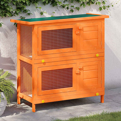 Jaula De Madera Para Conejos Pequeños De Exterior Con 4 Puertas