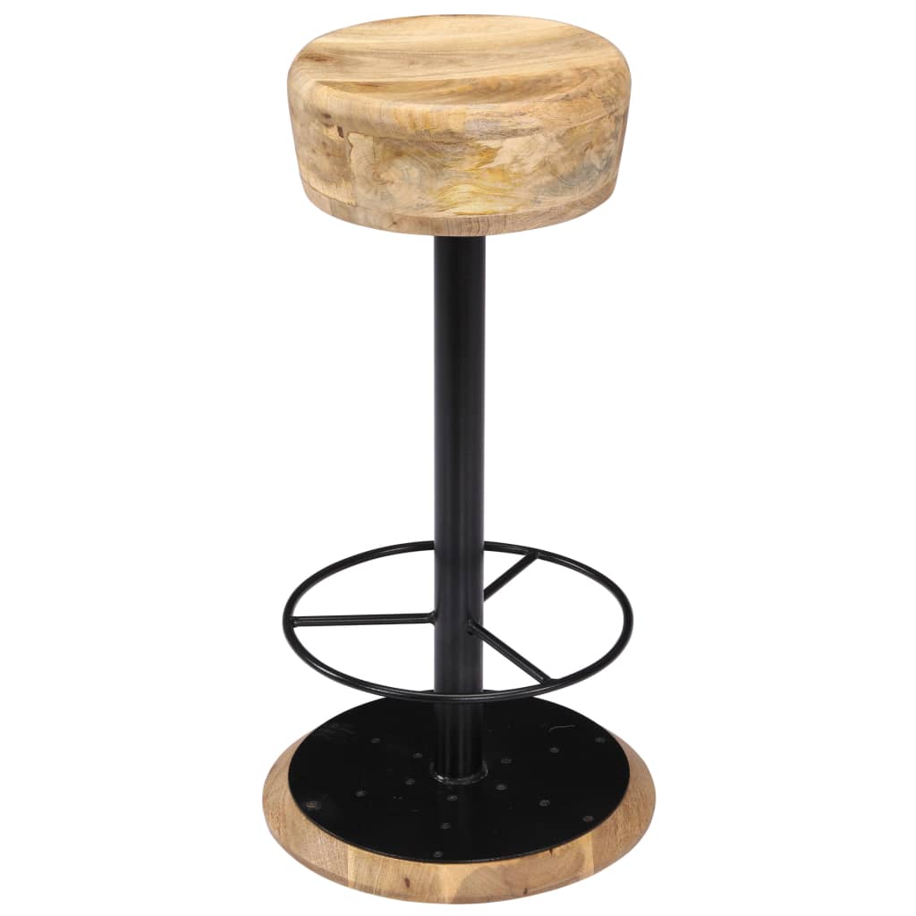 Taburetes De Cocina 2 Unidades Madera Maciza De Mango