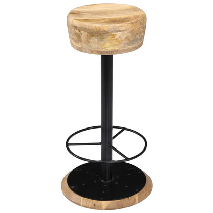 Taburetes De Cocina 2 Unidades Madera Maciza De Mango