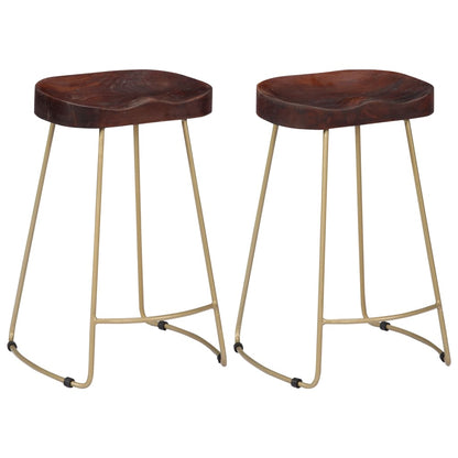 Taburetes De Barra 2 Uds Madera Maciza Mango