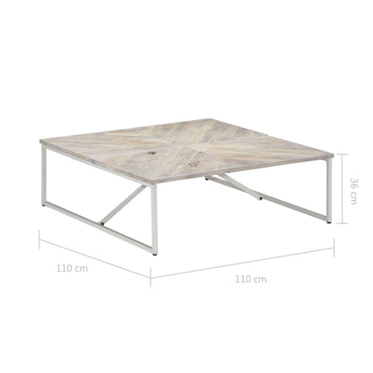 Mesa De Centro De Madera Maciza De Mango 110X110X36 Cm