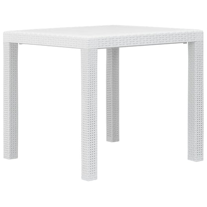 Mesa De Jardín De Plástico Aspecto Ratán Gris